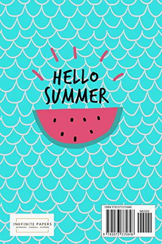 Hello Summer: Fun and Colorful Watermelon Fruit Notebook, Dotted Pages Journal for Doodling, Drawing, Sketching or Journaling