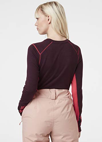Helly Hansen LIFA Merino Midweight Crew - Sudadera para Mujer, Unzutreffend, Evergreen, LIFA Merino Midweight Crew - Sudadera, Mujer, Color Rosa Salvaje, tamaño Extra-Large