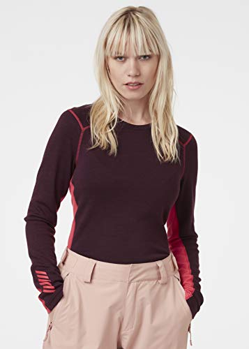 Helly Hansen LIFA Merino Midweight Crew - Sudadera para Mujer, Unzutreffend, Evergreen, LIFA Merino Midweight Crew - Sudadera, Mujer, Color Rosa Salvaje, tamaño Extra-Large