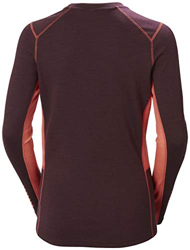Helly Hansen LIFA Merino Midweight Crew - Sudadera para Mujer, Unzutreffend, Evergreen, LIFA Merino Midweight Crew - Sudadera, Mujer, Color Rosa Salvaje, tamaño Extra-Large