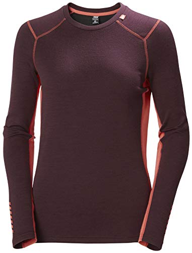 Helly Hansen LIFA Merino Midweight Crew - Sudadera para Mujer, Unzutreffend, Evergreen, LIFA Merino Midweight Crew - Sudadera, Mujer, Color Rosa Salvaje, tamaño Extra-Large