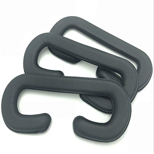 HEMOBLLO 2 UNIDS VR Cara Cubierta Espuma Reemplazo Cojín Facial PU Cuero VR Cara Cojín Funda Paquete Esponja VR Cara Cojín Funda para HTC Vive 3D Experiencia Virtual