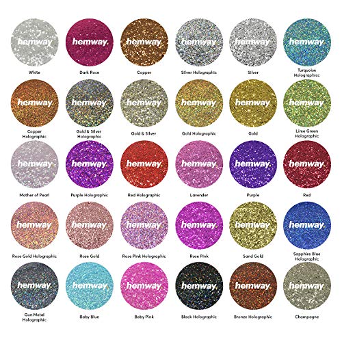 Hemway Craft Glitter Chunky 100g - Purpurina (0,6 mm), oro rosa, CHUNKY 1/40" 0.025" 0.6MM