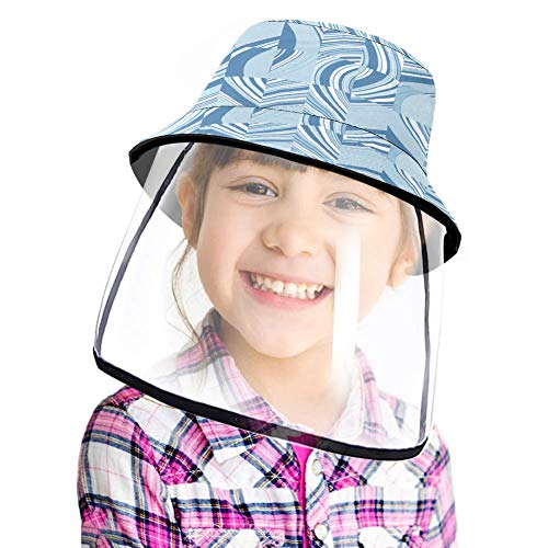Henghenghaha - Sombrero de sol para niños y niñas, diseño abstracto, color azul
