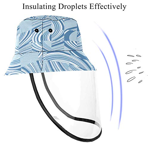 Henghenghaha - Sombrero de sol para niños y niñas, diseño abstracto, color azul