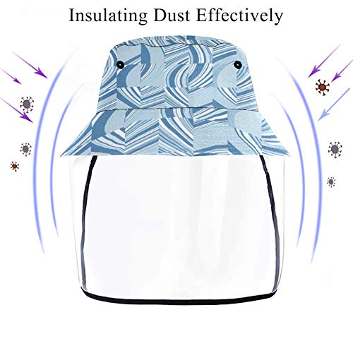 Henghenghaha - Sombrero de sol para niños y niñas, diseño abstracto, color azul