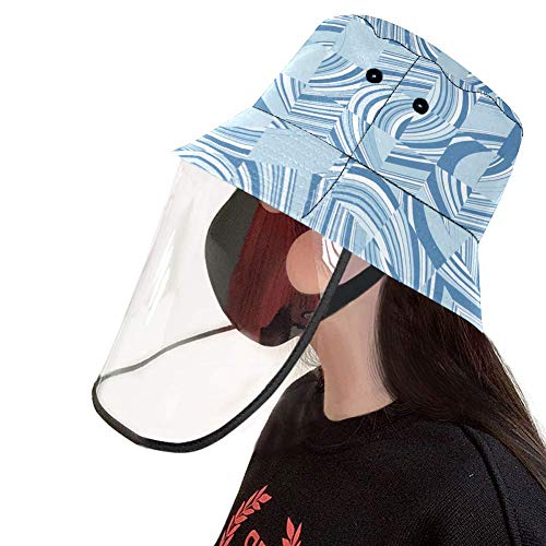 Henghenghaha - Sombrero de sol para niños y niñas, diseño abstracto, color azul