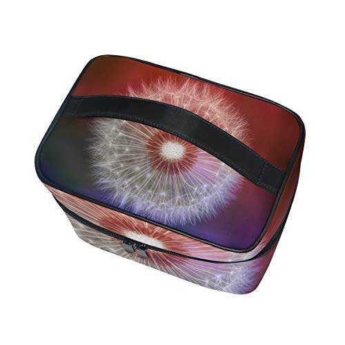 Hengpai Diente de León Retrato Bolsa de Cosméticos Viajes Maquillaje Tren Estuches Organizador de Almacenamiento para Mujeres