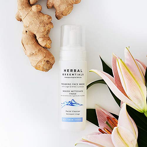 Herbal Essentials Foaming Face Wash With Ginger & White Lily Extracts, Washing Away The Days Impurities, Soap Free Formulation, Cleanses Skin Leaving It Clean & Refreshed, Premium Skincare 150ml