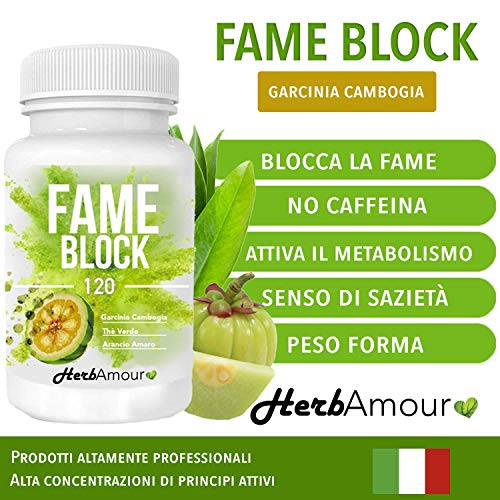 HerbAmour Fame Block I 120 Pastillas Quema Grasas Potente Y Rapido I Capsulas Para Adelgazar Efectivas I Quemador Abdominal Reduce El Hambre Para Bajar Y Perder Peso Mujer I Fat Burner