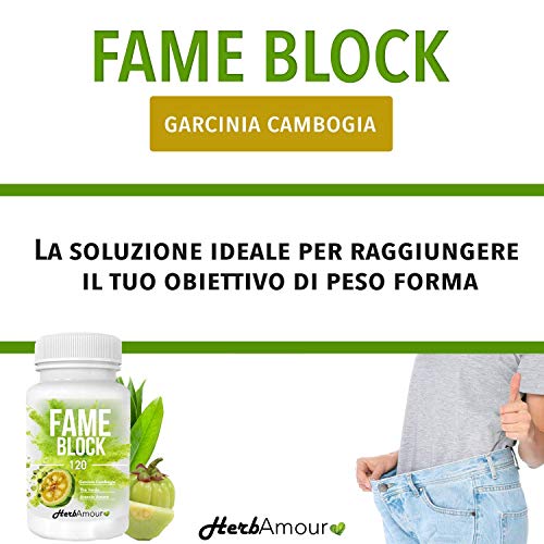 HerbAmour Fame Block I 120 Pastillas Quema Grasas Potente Y Rapido I Capsulas Para Adelgazar Efectivas I Quemador Abdominal Reduce El Hambre Para Bajar Y Perder Peso Mujer I Fat Burner