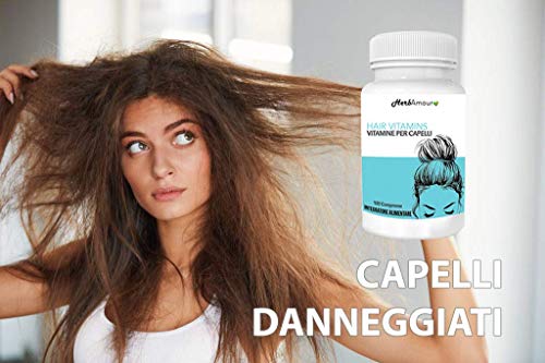 HerbAmour HAIR VITAMINS I Vitaminas Para El Cabello Mujer I 120 Pastillas Alta Dosis De Biotina Anticaida, Para Belleza Y Crecimiento Pelo I Formulación Innovadora, Tratamiento Biotin Para 4 Meses