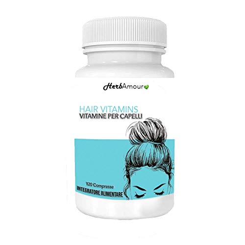 HerbAmour HAIR VITAMINS I Vitaminas Para El Cabello Mujer I 120 Pastillas Alta Dosis De Biotina Anticaida, Para Belleza Y Crecimiento Pelo I Formulación Innovadora, Tratamiento Biotin Para 4 Meses