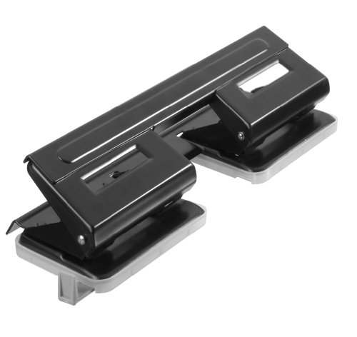 Herlitz - Perforadora de papel (4 perforaciones, con guía ajustable), color negro