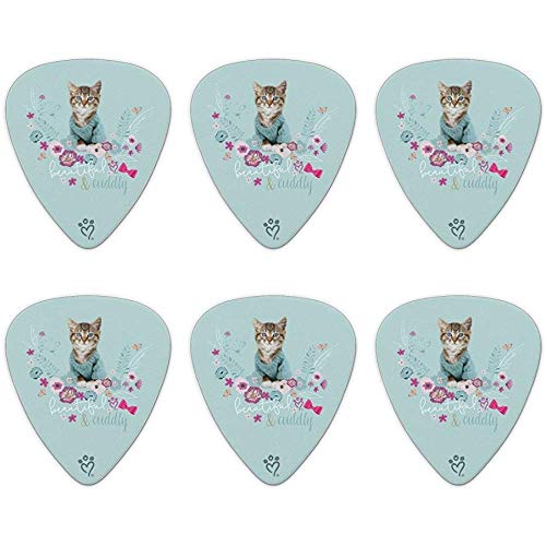 Hermoso gatito tierno gato en un suéter Novedades Guitarras Medidor mediano - Juego de 6