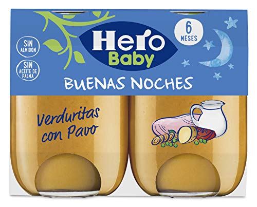 Hero Baby Buenas Noches Noches Verduritas con Pavo - 2 x 190 gr [ Pack de 6] - Total: 2280 gr