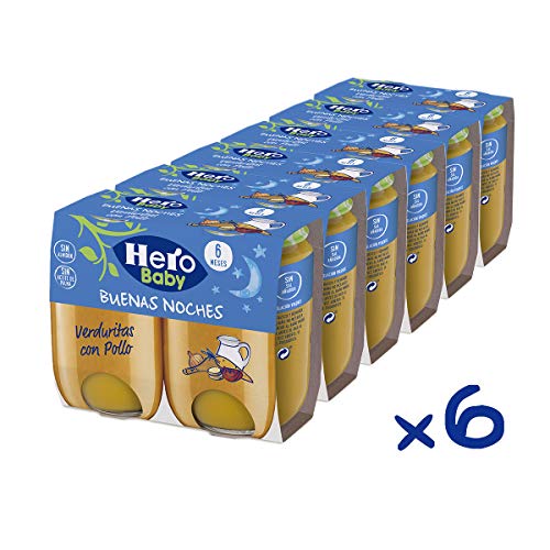 Hero Baby Buenas Noches Tarritos Infantiles 6 Unidades 380 g