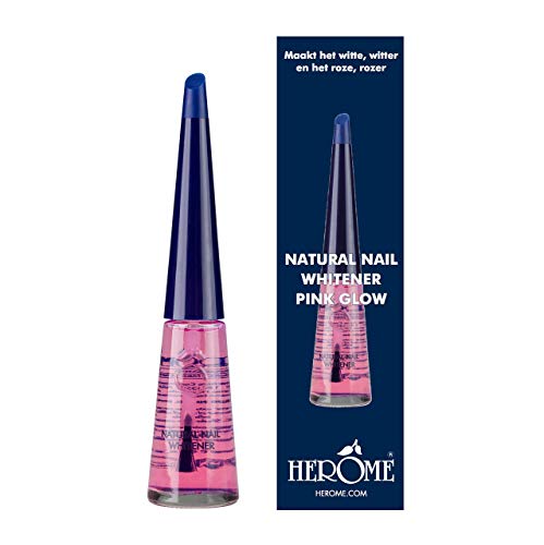 Herome Blanqueador de uñas (Nal Whitener) resplandor rosado (Pink Glow) - 10ml. - una capa base, una laca de color y una capa superior