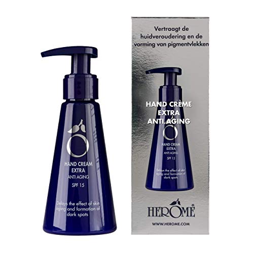 Herome crema de manos Extra anti envejecimiento (Hand Cream Extra Anti-Aging) - 120ml. - Disminuye el envejecimiento de la piel y la formación de arrugas y manchas de pigmentación