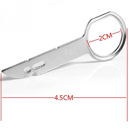 Herramienta de extracción de Radio de Coche DIN liberación Teclas Clave para Coche/Auto/Automóvil/Car/Cars Disco Unidad Principal Reproductor de CD estéreo Clavijas Universal (4 Piezas)