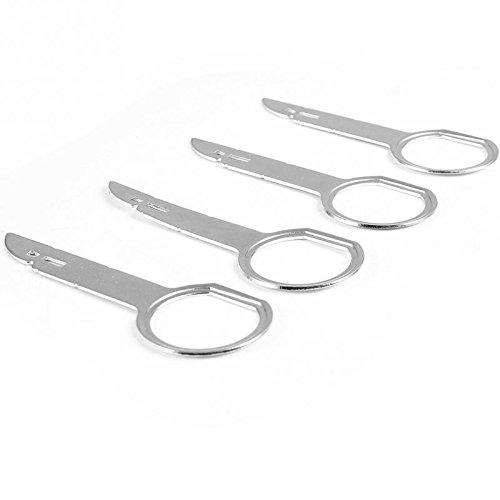 Herramienta de extracción de Radio de Coche DIN liberación Teclas Clave para Coche/Auto/Automóvil/Car/Cars Disco Unidad Principal Reproductor de CD estéreo Clavijas Universal (4 Piezas)