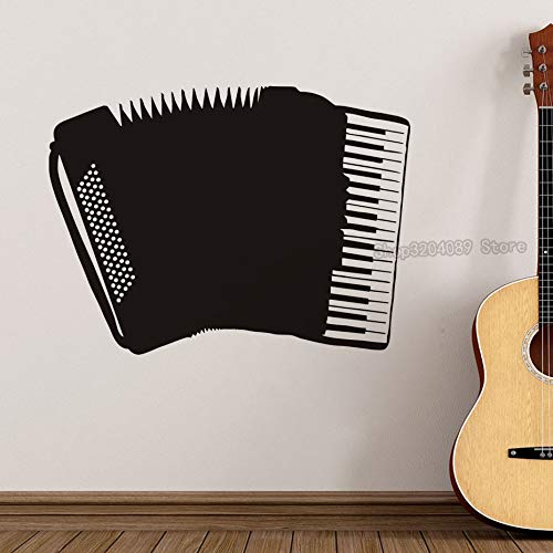 hetingyue New Living Room Hollow Decoration Art Wall Sticker Vinyl Sticker Home Decoration Black Accordion Musical Instrument 84x63cm