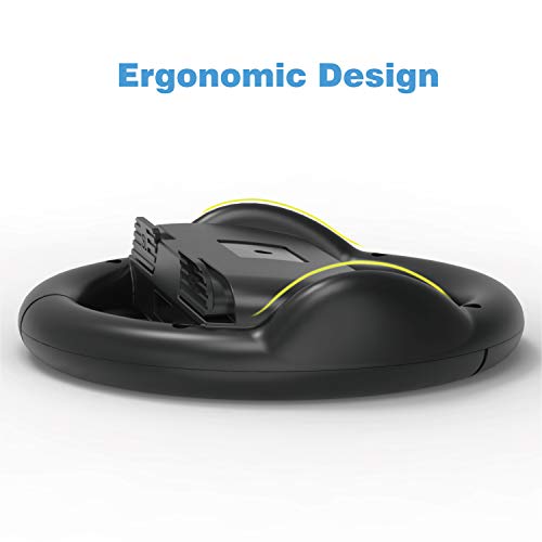 HEYSTOP Volantes y Grip Switch Joy-con para Nintendo Switch, Switch Joy-con Racing Wheel Volante, Mandos Grip Joy-con para Mario Kart Juegos/Joy-con Mandos Nintendo Switch Deluxe 4 Piezas (Negro)