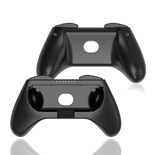 HEYSTOP Volantes y Grip Switch Joy-con para Nintendo Switch, Switch Joy-con Racing Wheel Volante, Mandos Grip Joy-con para Mario Kart Juegos/Joy-con Mandos Nintendo Switch Deluxe 4 Piezas (Negro)