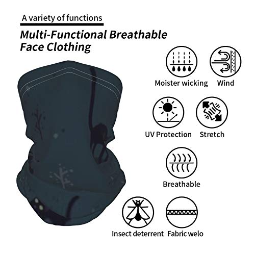 hfdff Gatos negros divertidos sobre fondo azul oscuro Pañuelos faciales Polainas para el cuello Protección contra el polen del polvo Caspa de mascotas Otros aerotransportados