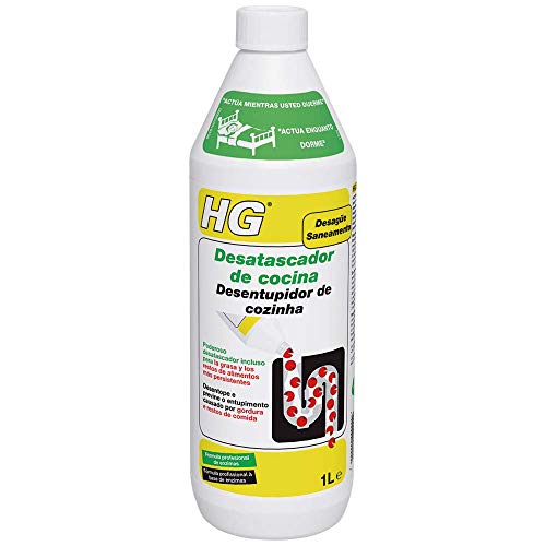 HG 481100130 1 L – Un desatascador de tuberías de Cocina Natural y Seguro para Todos los desagües y Las fosas sépticas, 1000 Ml