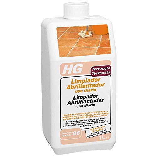HG Limpiador Abrillantador uso diario para terrracota 1L - es un limpiador concentrado de terracota que limpia y pule todo tipo de suelos de terracota