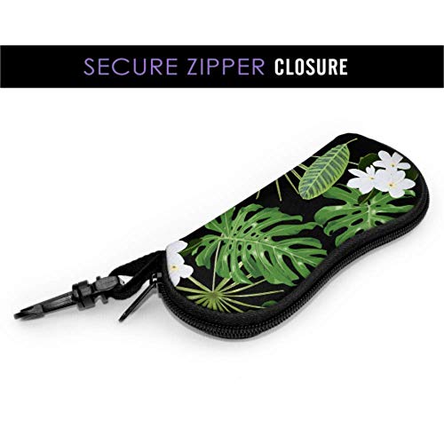 HHJJI White Gardenia Flowers Fragrant Hombre Gafas de sol Estuche para gafas Para hombres Luz Portátil Cremallera de neopreno Estuche suave Estuche para anteojos para hombre