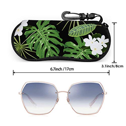 HHJJI White Gardenia Flowers Fragrant Hombre Gafas de sol Estuche para gafas Para hombres Luz Portátil Cremallera de neopreno Estuche suave Estuche para anteojos para hombre