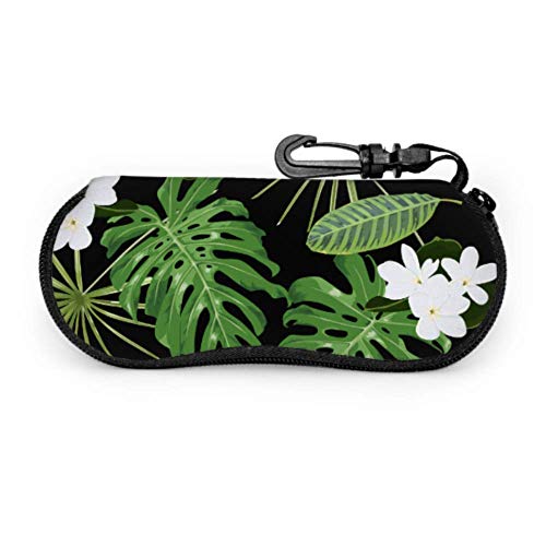 HHJJI White Gardenia Flowers Fragrant Hombre Gafas de sol Estuche para gafas Para hombres Luz Portátil Cremallera de neopreno Estuche suave Estuche para anteojos para hombre