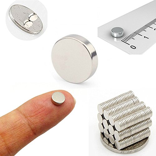 HHOOMY Neodimio Imán, 5 mm x 1 mm Neodimio Raro Tierra Imán, Cilindro Súper Fuerte Imanes para frigorífico Puerta Pizarra DIY Manualidades Pasatiempos Oficina Multiusos,100Pcs