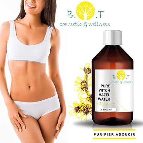 Hidrolato Agua Floral Puro de Hamamelis Olmo Escocés Ecológico 1000 ml, Sin alcohol.