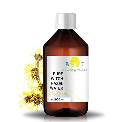 Hidrolato Agua Floral Puro de Hamamelis Olmo Escocés Ecológico 1000 ml, Sin alcohol.