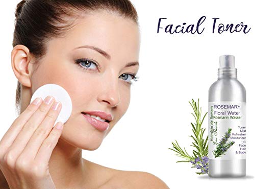 Hidrolato de Romero Agua Floral Spray Facial- Loción Tónica para el cabello y la piel grasa y con acné (100 ml) Natural 100%