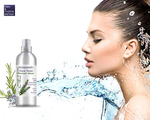 Hidrolato de Romero Agua Floral Spray Facial- Loción Tónica para el cabello y la piel grasa y con acné (100 ml) Natural 100%