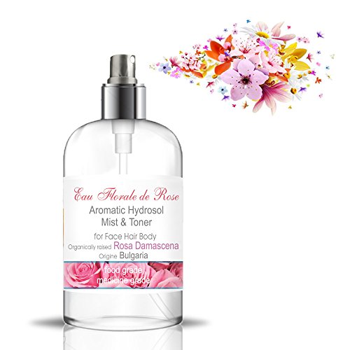 Hidrolato de Rosa Bio 500 ml ● Agua Floral Organica de Rosa de Bulgaria ● Tónico y Limpiador Facial 100% Natural ● Hidratante Piel Sensible ● Calmante Piel Iritada ● Antiedad Piel Madura ● Refrescante para todo el Cuerpo, el Aire o Perfume suave para el p