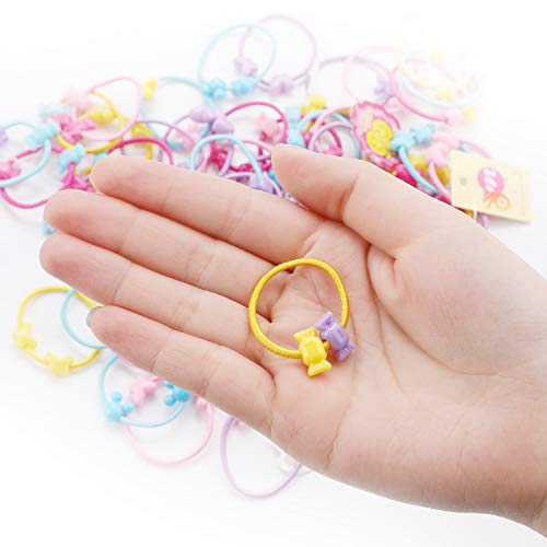 Hifot 100 pcs Gomas del pelo Elásticos de Pelo Niñas Lazos para el cabello Los titulares de cola de caballo Multicolor goma Cola de caballo elástico diadema