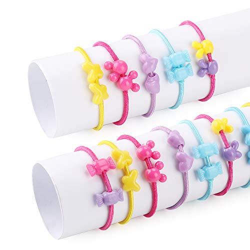 Hifot 100 pcs Gomas del pelo Elásticos de Pelo Niñas Lazos para el cabello Los titulares de cola de caballo Multicolor goma Cola de caballo elástico diadema