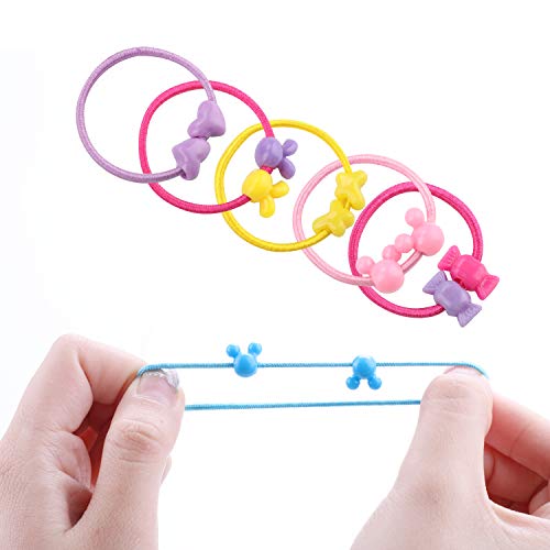 Hifot 100 pcs Gomas del pelo Elásticos de Pelo Niñas Lazos para el cabello Los titulares de cola de caballo Multicolor goma Cola de caballo elástico diadema