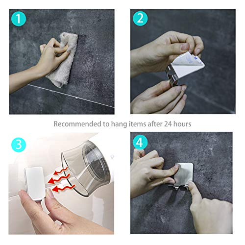 Hifot ganchos autoadhesivos multiusos 4pcs, ganchos que se pegan de acero inoxidable, sostenedor de la maquinilla de afeitar cuelgan baño cocina dormitorio