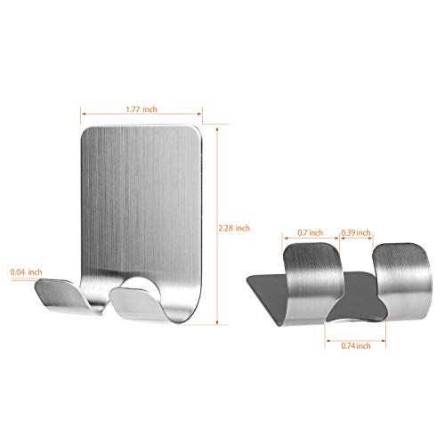 Hifot ganchos autoadhesivos multiusos 4pcs, ganchos que se pegan de acero inoxidable, sostenedor de la maquinilla de afeitar cuelgan baño cocina dormitorio