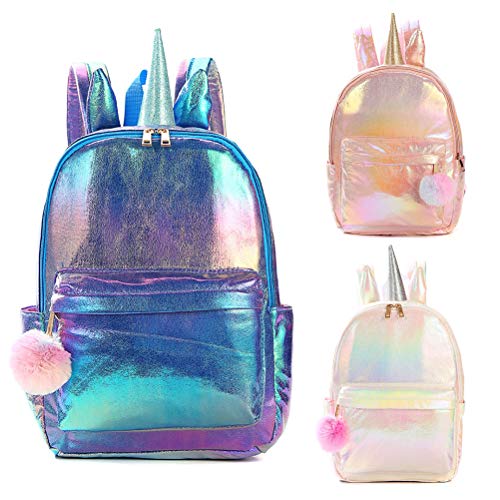 Hihey Hologramm - Mochila de Piel sintética con Lentejuelas para Mujer Polvo sinónico.