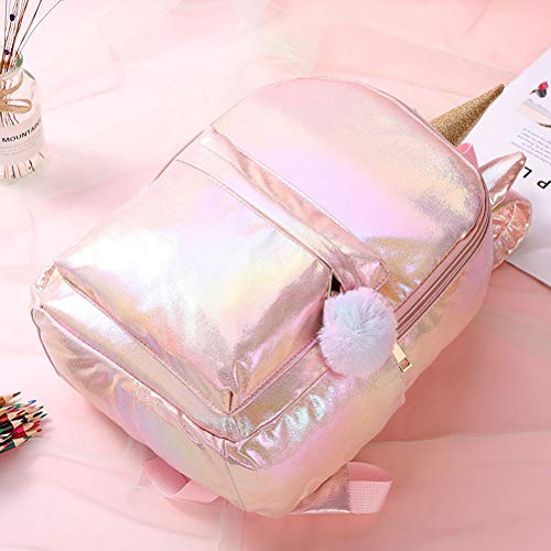 Hihey Hologramm - Mochila de Piel sintética con Lentejuelas para Mujer Polvo sinónico.