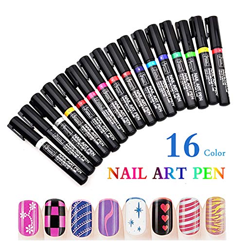 Hilai 16pcs Nail Art Pen Corrector Gel UV Esmalte de uñas pluma del removedor Color aleatorio maquillaje Útil Herramientas