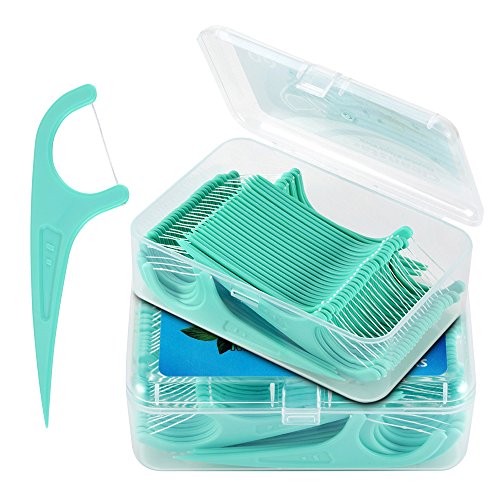 Hilo dental 180 Piezas, Palillos de hilo dental Plástico, hilo dental menta frasca para interdental oral limpieza - Floss sticks - 60 / paquete