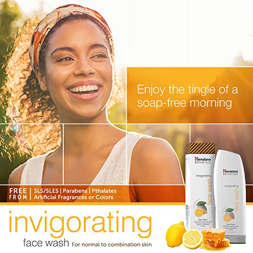 Himalaya Botanique Invigorating Natural Face Wash, 5.07oz/150ml con limón, canela y miel para las pieles normales y combinadas